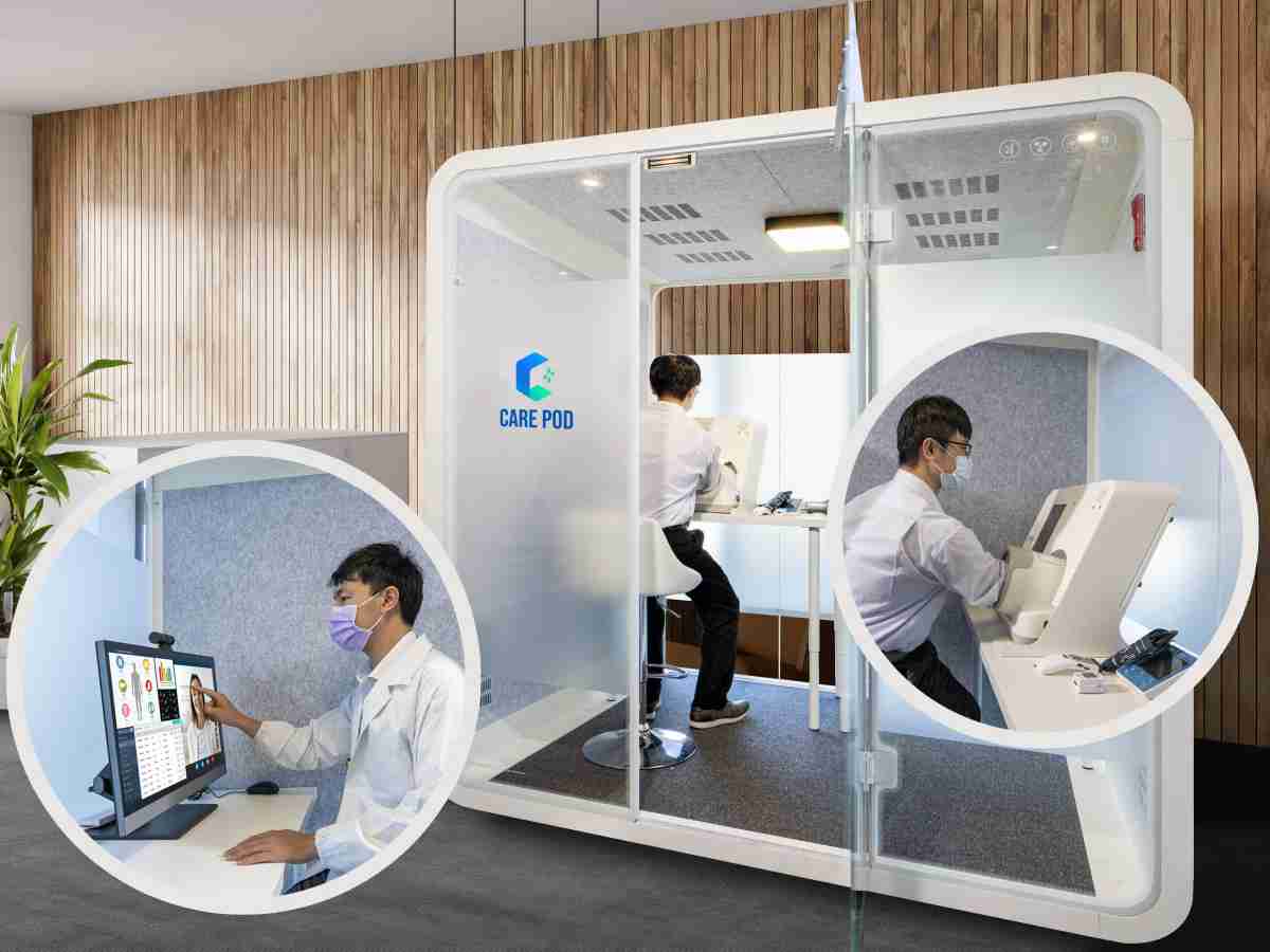 达擎于医疗科技展中展出＂远距诊疗舱＂，，以因应医疗数字化及社会高龄化趋势下、、复诊及慢性病患等族群对于远距看诊需求逐渐升高所推出的创新整合方案。。。。多功能合一、、高隐私性的远距诊疗舱可根据病患端与医师端的不同需求，，，提供弹性化及客制化功能，，节省医生和病患的精力及时间